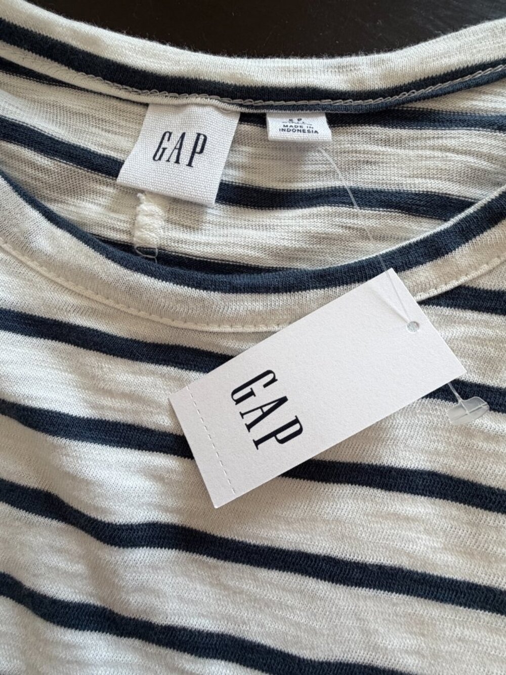 NWT GAP 100% Cotton Navy & White Striped Pocket T-Shirt Dress Size Small - Picture 8 of 12